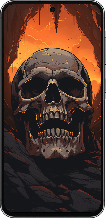 Силиконовый чехол Череп в пещере для Samsung Galaxy A56 - 5959u-3882 изображение 