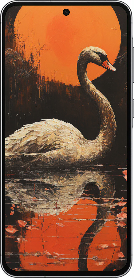 Силіконовий чехол Лебідь для Samsung Galaxy A56 - 5964u-3882 изображение 