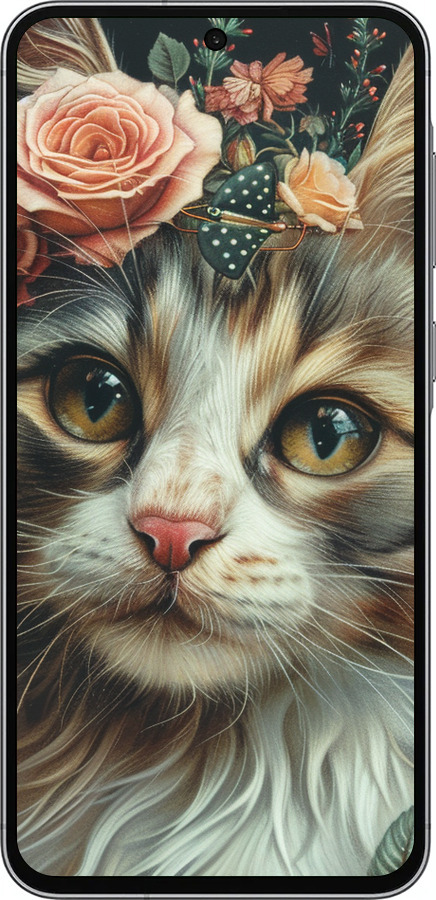 Силиконовый чехол Cats and flowers для Samsung Galaxy A56 - 6069u-3882 изображение 