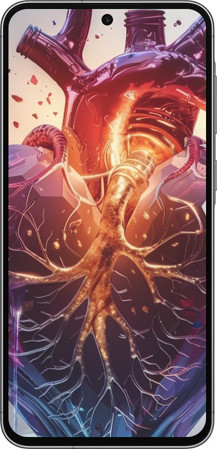 Силиконовый чехол Crystal Heart для Samsung Galaxy A56 - 6070u-3882 изображение 