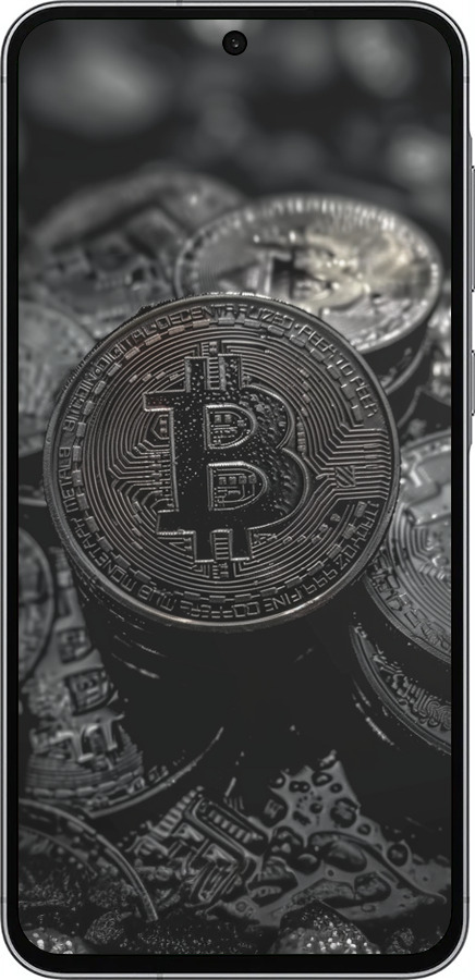 Силіконовий чехол Black Bitcoin для Samsung Galaxy A56 - 6090u-3882 изображение 