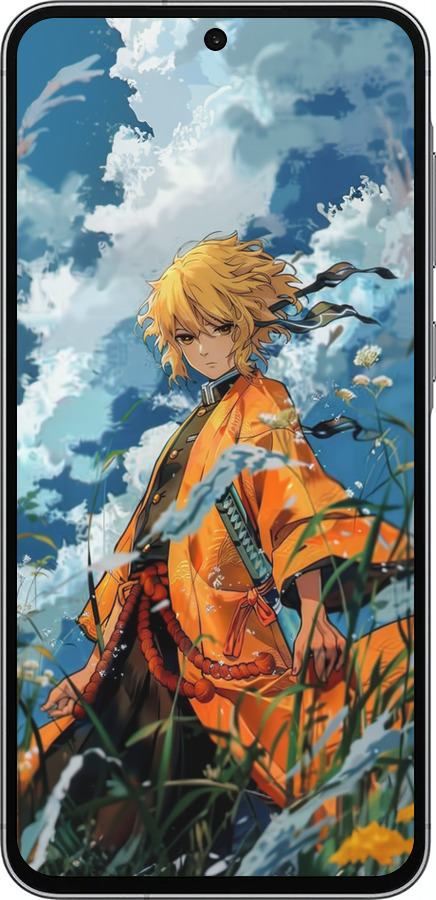 Силиконовый чехол Zenitsu Agatsuma для Samsung Galaxy A56 - 6117u-3882 изображение 