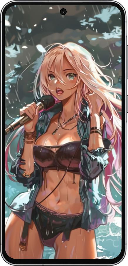 Силиконовый чехол Аниме-звезда под водопадом для Samsung Galaxy A56 - 6121u-3882 изображение 