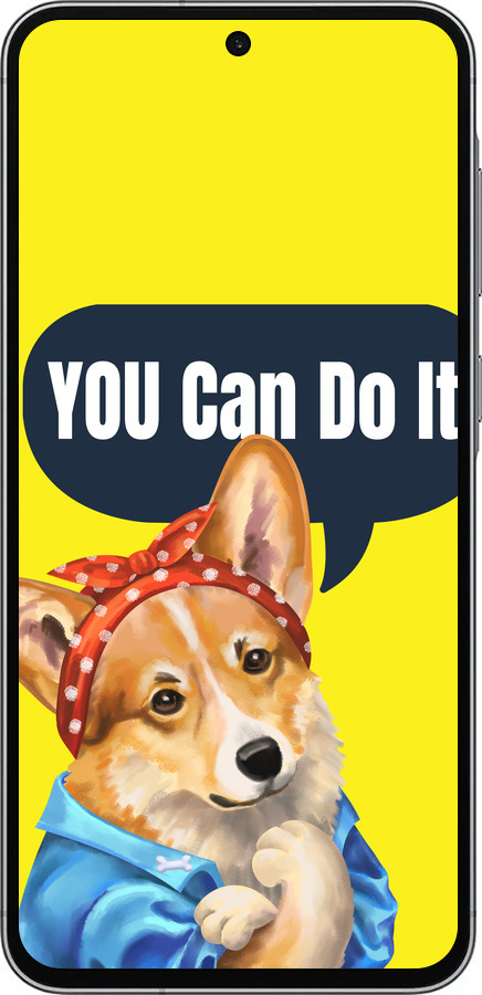 Силиконовый чехол чехол с корги You Can Do It для Samsung Galaxy A56 - 6184u-3882 изображение 