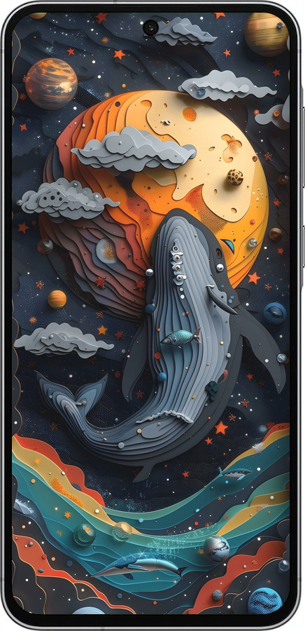 Силиконовый чехол Кит в космосе для Samsung Galaxy A56 - 6328u-3882 изображение 