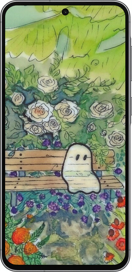 Силіконовий чехол Сумний привид для Samsung Galaxy A56 - 6403u-3882 изображение 