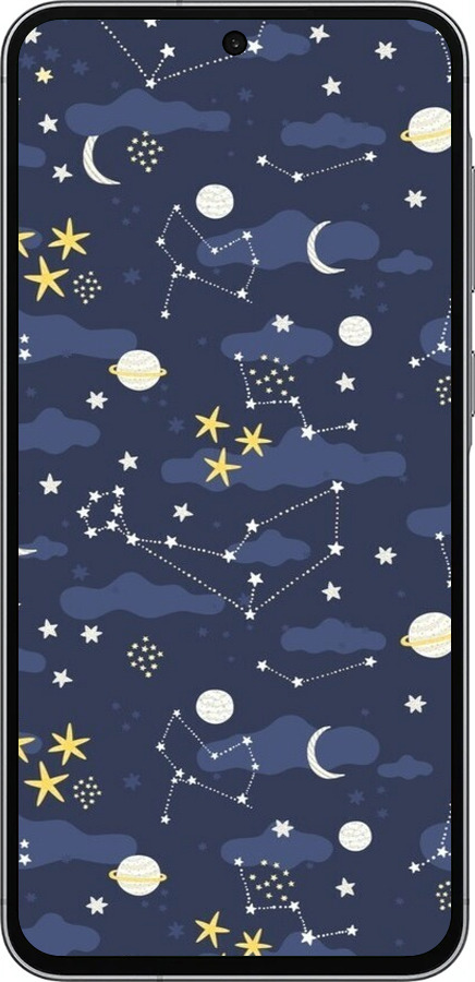 Силиконовый чехол Астрономический узор. Милый дизайн мультяшной вселенной для Samsung Galaxy A56 - 6446u-3882 изображение 