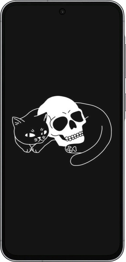 Силиконовый чехол С изображением кота и черепа для Samsung Galaxy A56 - 6491u-3882 изображение 