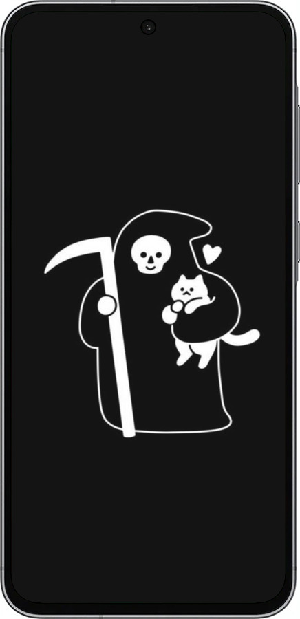 Силиконовый чехол Минималистичный арт: смерть и кошка для Samsung Galaxy A56 - 6529u-3882 изображение 