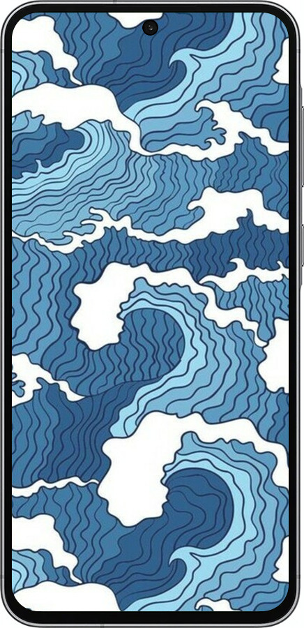 Силиконовый чехол Абстрактный рисунок морских волн для Samsung Galaxy A56 - 6538u-3882 изображение 