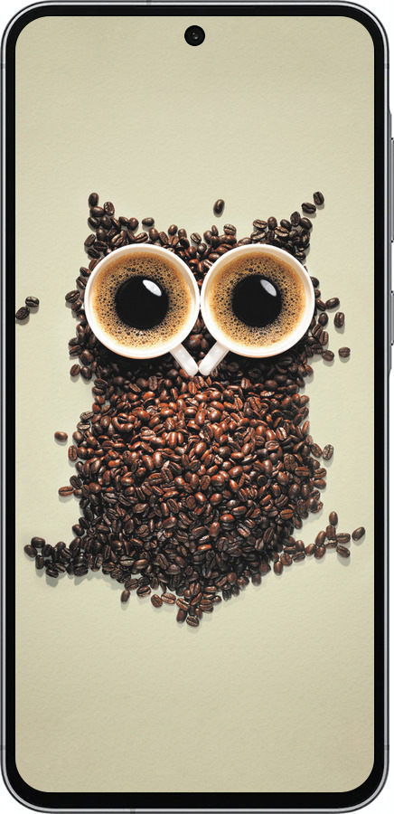 Силиконовый чехол Сова из кофе для Samsung Galaxy A56 - 777u-3882 изображение 