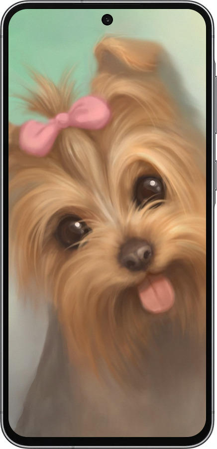Силиконовый чехол Нарисованный йоркширский терьер для Samsung Galaxy A56 - 928u-3882 изображение 