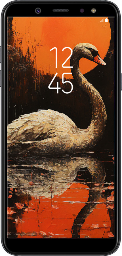 TPU чехол Лебідь для Samsung Galaxy A6 2018 - 5964b-1480 изображение 
