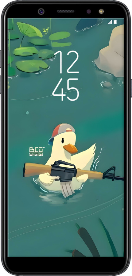 TPU чехол Уточка с автоматом для Samsung Galaxy A6 2018 - 6356b-1480 изображение 
