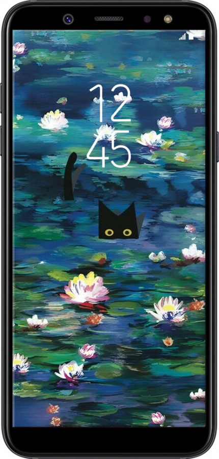 TPU чехол Чохол із зображенням водяних лілій Моне та кішок для Samsung Galaxy A6 2018 - 6399b-1480 изображение 