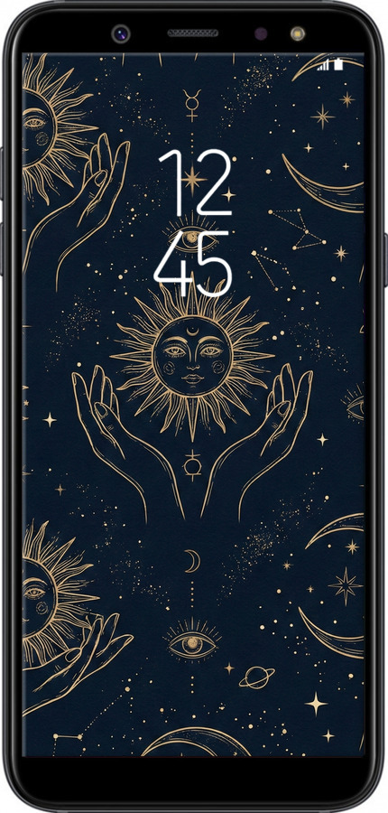 TPU чехол Celestial Harmony: Sun & Moon Gold Mystic Pattern для Samsung Galaxy A6 2018 - 6778b-1480 изображение 