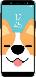 3D пластиковый матовый чехол Корги для Samsung Galaxy A6 2018 - 6280m-1480 изображение 