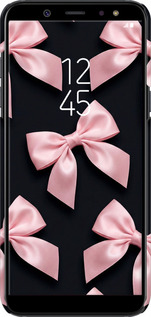 3D пластиковый матовый чехол Coquette Ribbons Dark Coquette для Samsung Galaxy A6 2018 - 6767m-1480 изображение 