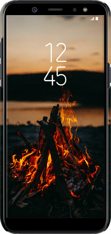 3D пластиковий матовий чехол Вогонь для Samsung Galaxy A6 2018 - 6021m-1480 изображение 