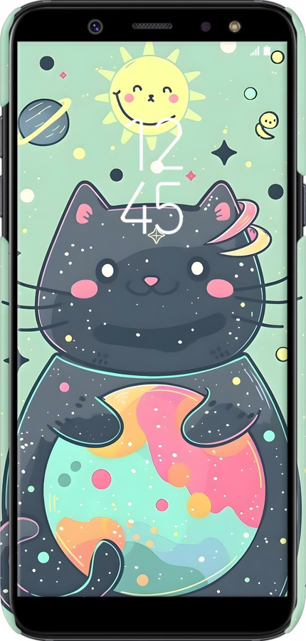 3D пластиковий матовий чехол Милый котик для Samsung Galaxy A6 2018 - 6364m-1480 изображение 