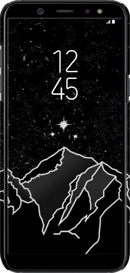 3D пластиковий матовий чехол Мінімалістичний гірський краєвид для Samsung Galaxy A6 2018 - 6438m-1480 изображение 