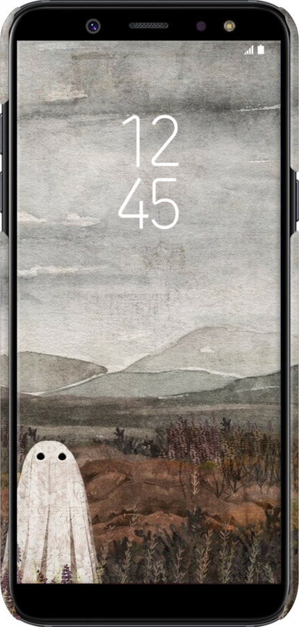 3D пластиковий матовий чехол Самотій привид на фоні гір для Samsung Galaxy A6 2018 - 6486m-1480 изображение 