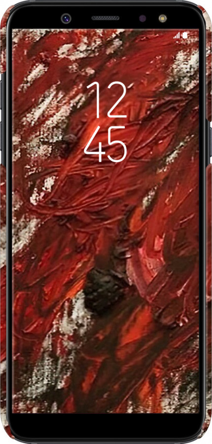 3D пластиковый матовый чехол Абстрактная композиция в красных тонах для Samsung Galaxy A6 2018 - 6541m-1480 изображение 