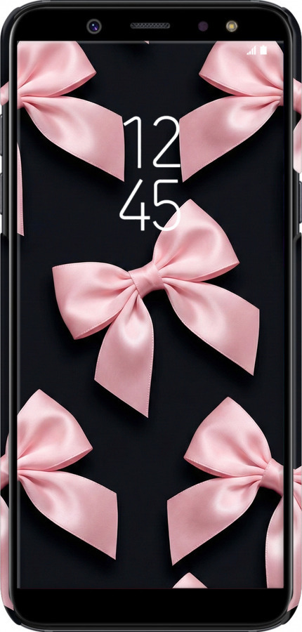 3D пластиковый матовый чехол Coquette Ribbons Dark Coquette для Samsung Galaxy A6 2018 - 6767m-1480 изображение 
