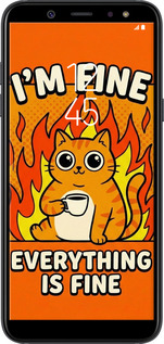 2D пластиковый чехол Funny Cat для Samsung Galaxy A6 2018 - 6786t-1480 изображение 