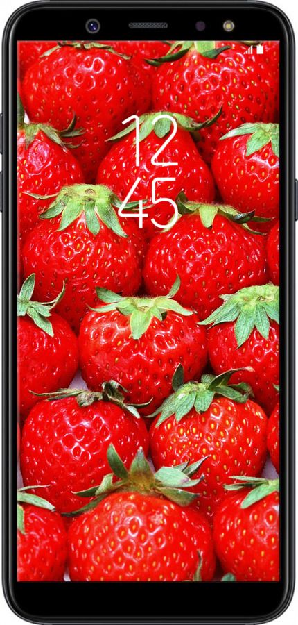 Силиконовый чехол Клубника для Samsung Galaxy A6 2018 - 6020u-1480 изображение 