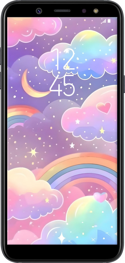 Силиконовый чехол Облака и радуга для Samsung Galaxy A6 2018 - 6312u-1480 изображение 