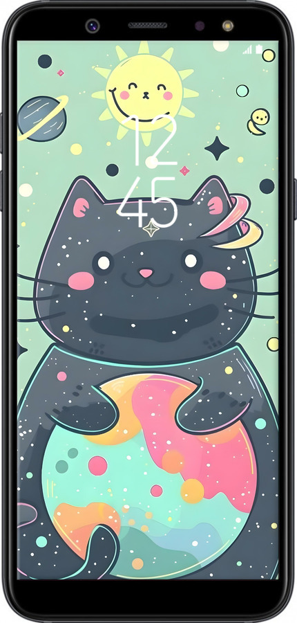 Силиконовый чехол Милый котик для Samsung Galaxy A6 2018 - 6364u-1480 изображение 