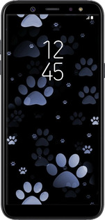 TPU чехол С синими отпечатками лап для Samsung Galaxy A6 Plus 2018 - 6441b-1495 изображение 