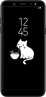 TPU чехол С милым котом на черном фоне для Samsung Galaxy A6 Plus 2018 - 6528b-1495 изображение 