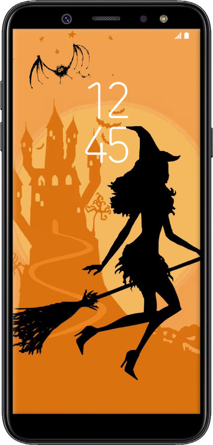 TPU чехол Ведьма на метле для Samsung Galaxy A6 Plus 2018 - 1184b-1495 изображение 