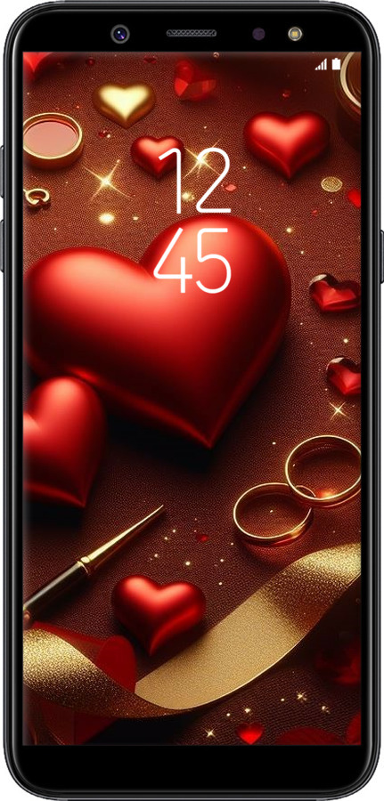 TPU чехол Сердечки v3 для Samsung Galaxy A6 Plus 2018 - 5833b-1495 изображение 