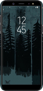 3D пластиковий матовий чехол Лисиця та нічний ліс для Samsung Galaxy A6 Plus 2018 - 6481m-1495 изображение 