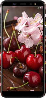 3D пластиковий матовий чехол Вишня у шоколаді для Samsung Galaxy A6 Plus 2018 - 6698m-1495 изображение 