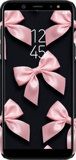 3D пластиковый матовый чехол Coquette Ribbons Dark Coquette для Samsung Galaxy A6 Plus 2018 - 6767m-1495 изображение 