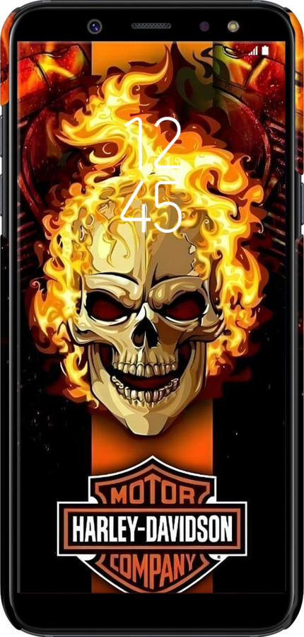 3D пластиковый матовый чехол Харлей девидсон для Samsung Galaxy A6 Plus 2018 - 6370m-1495 изображение 