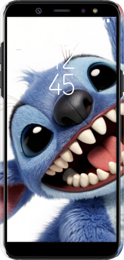 3D пластиковый глянцевый чехол Стич для Samsung Galaxy A6 Plus 2018 - 6684c-1495 изображение 