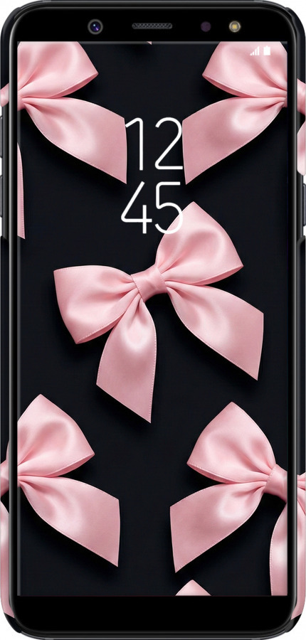 3D пластиковый матовый чехол Coquette Ribbons Dark Coquette для Samsung Galaxy A6 Plus 2018 - 6767m-1495 изображение 