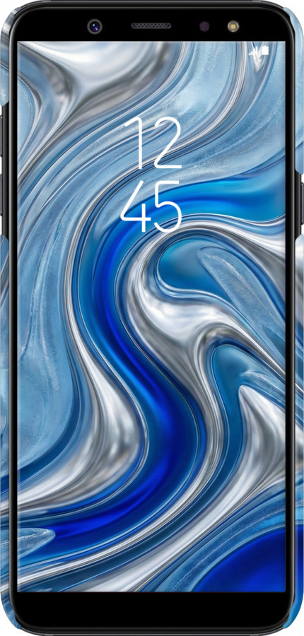 3D пластиковый матовый чехол Liquid Chrome для Samsung Galaxy A6 Plus 2018 - 6781m-1495 изображение 