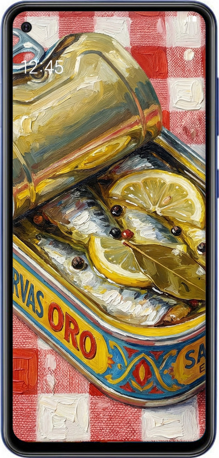 Силіконовий чехол Vintage Sardine Tin Phone для Samsung Galaxy A60 2019 A606F - 6772u-1699 изображение 