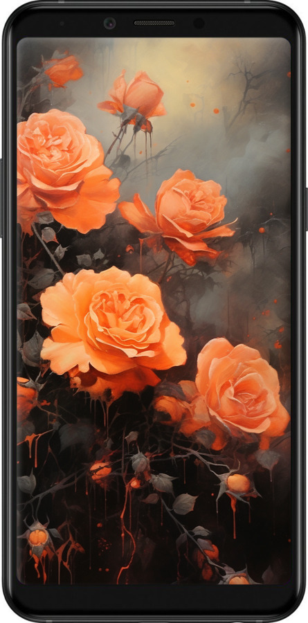 Силиконовый чехол Оранжевые розы для Samsung Galaxy A6s - 5944u-1604 изображение 