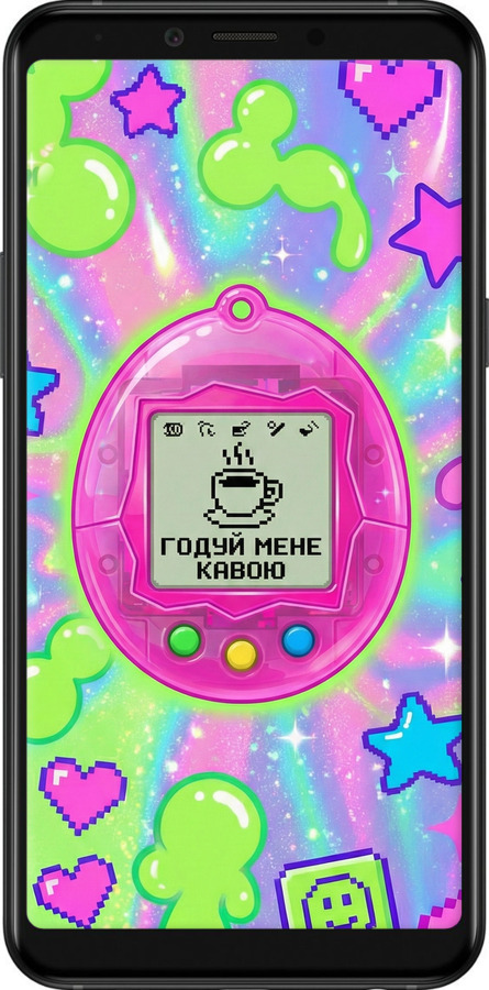 Силиконовый чехол Y2K Aesthetic Retro Pet: Годуй мене кавою для Samsung Galaxy A6s - 6784u-1604 изображение 