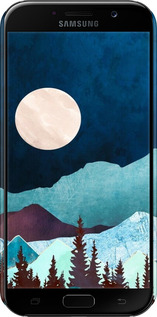 3D пластиковий матовий чехол Гірська ідилія нічний краєвид для Samsung Galaxy A7 (2017) - 6488m-445 изображение 