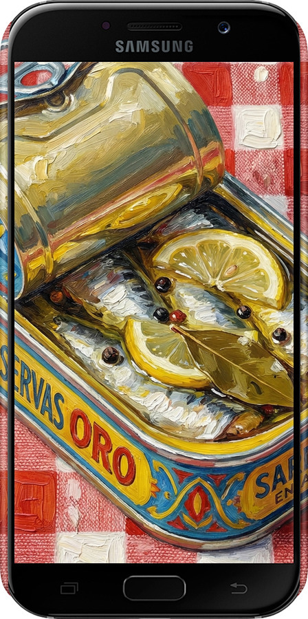 3D пластиковый матовый чехол Vintage Sardine Tin Phone для Samsung Galaxy A7 (2017) - 6772m-445 изображение 