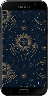 2D пластиковый чехол Celestial Harmony: Sun & Moon Gold Mystic Pattern для Samsung Galaxy A7 (2017) - 6778t-445 изображение 