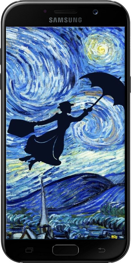 2D пластиковий чехол Із зображенням Мері Поппінс «Зоряна ніч» для Samsung Galaxy A7 (2017) - 6487t-445 изображение 